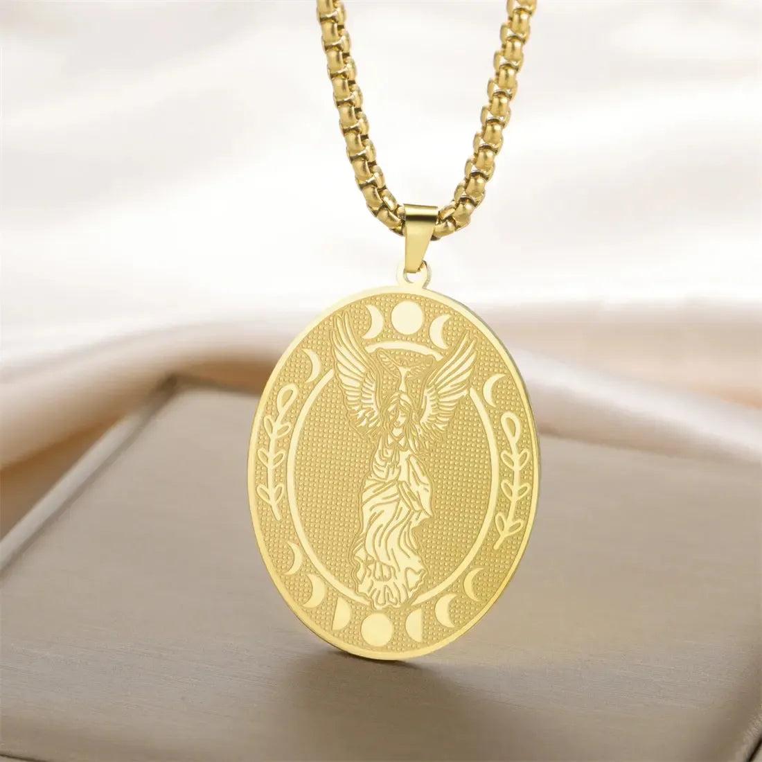 Lilith Goddess Sigil Necklace Moon Phase Witchy Double-sided Necklace-MoonChildWorld