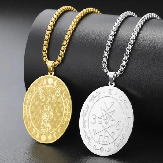 Lilith Goddess Sigil Necklace Moon Phase Witchy Double-sided Necklace-MoonChildWorld