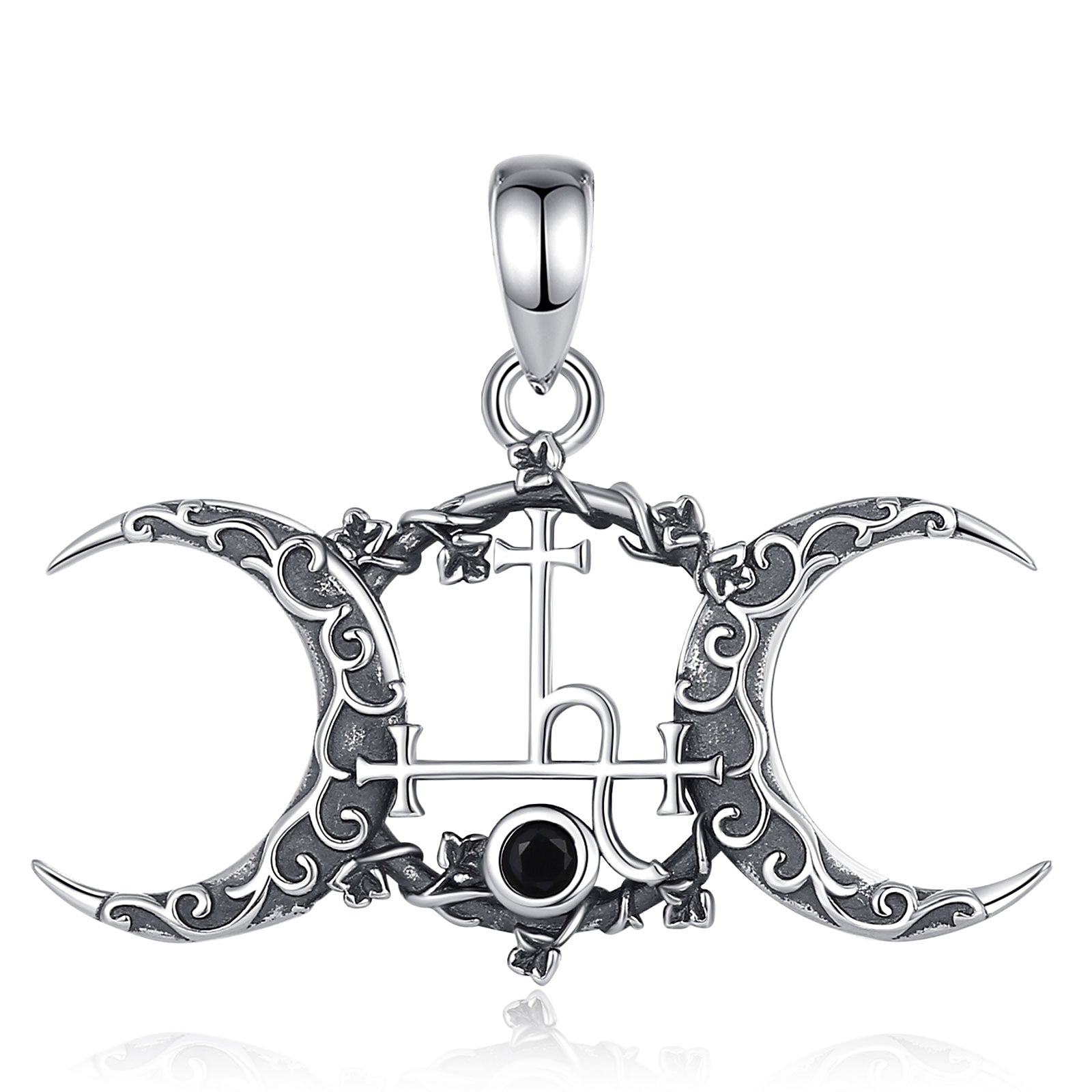 Lilith Sigil Necklace Triple Moon Goddess Necklace-MoonChildWorld