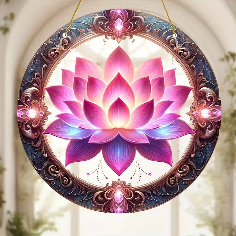 Lotus Acrylic Sign Lotus Window Decor Mystic Home Decor-MoonChildWorld