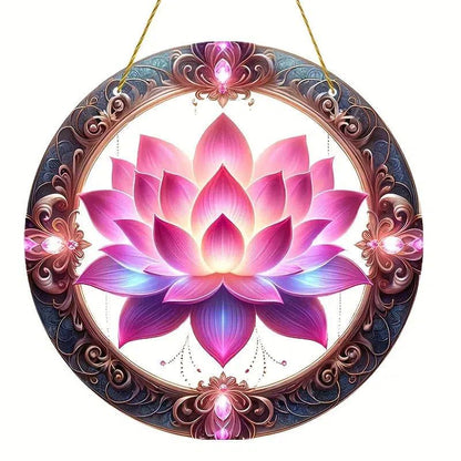 Lotus Acrylic Sign Lotus Window Decor Mystic Home Decor-MoonChildWorld