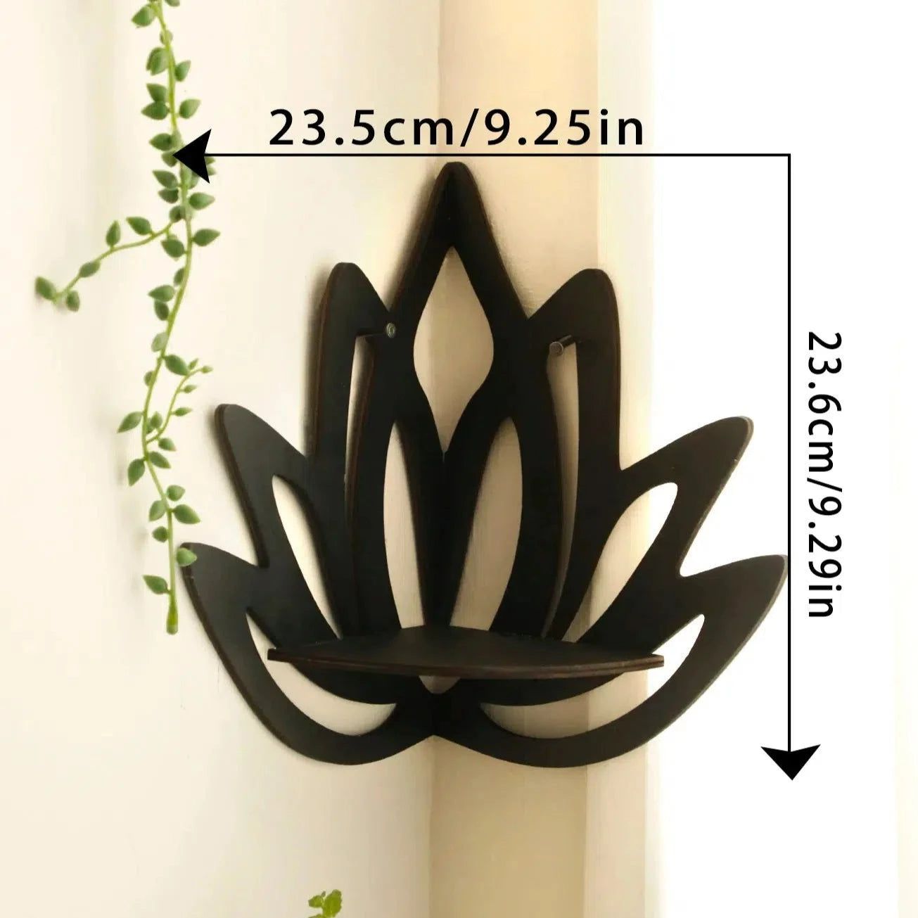 Lotus Corner Shelf Wooden Crystal Holder Shelf-MoonChildWorld