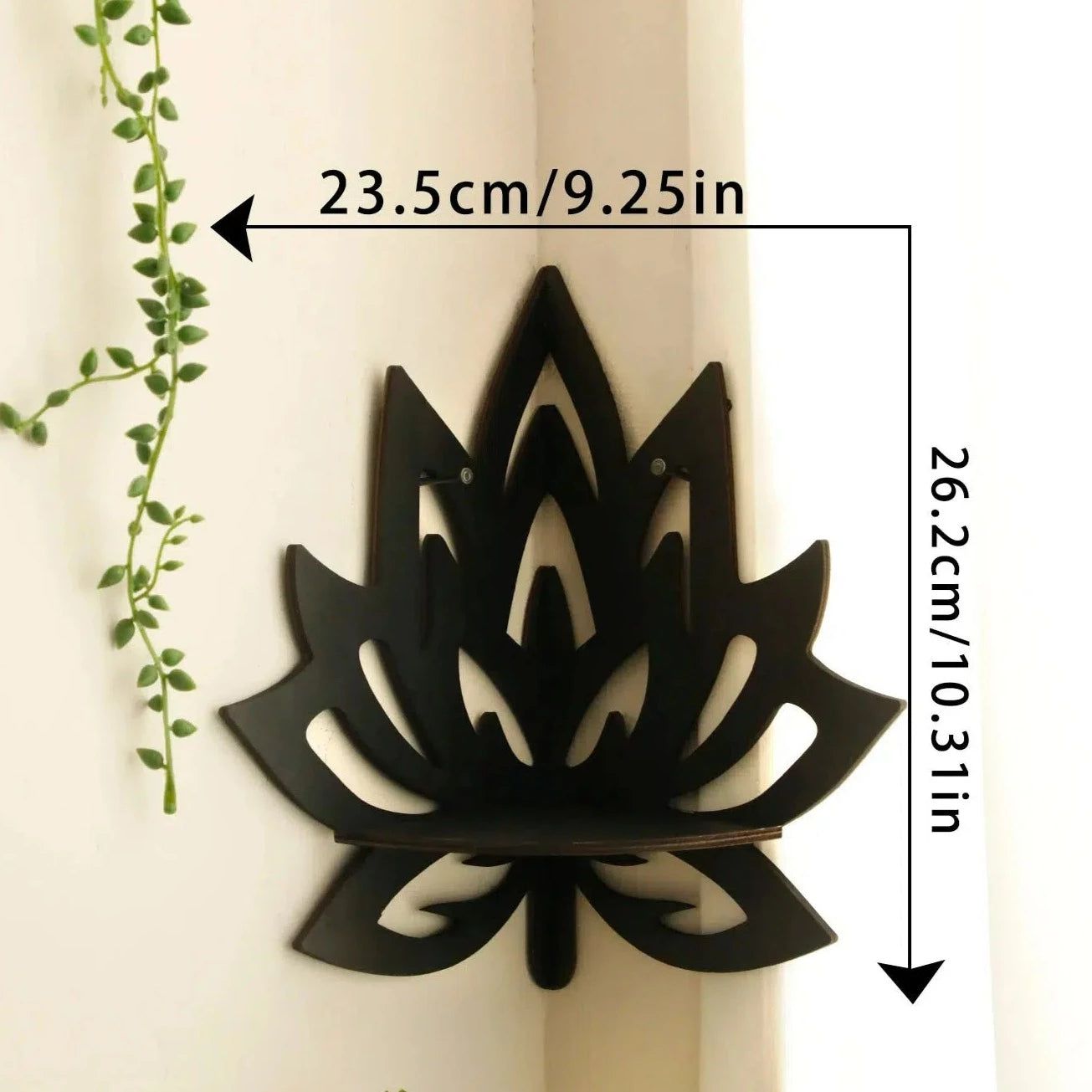 Lotus Corner Shelf Wooden Crystal Holder Shelf-MoonChildWorld