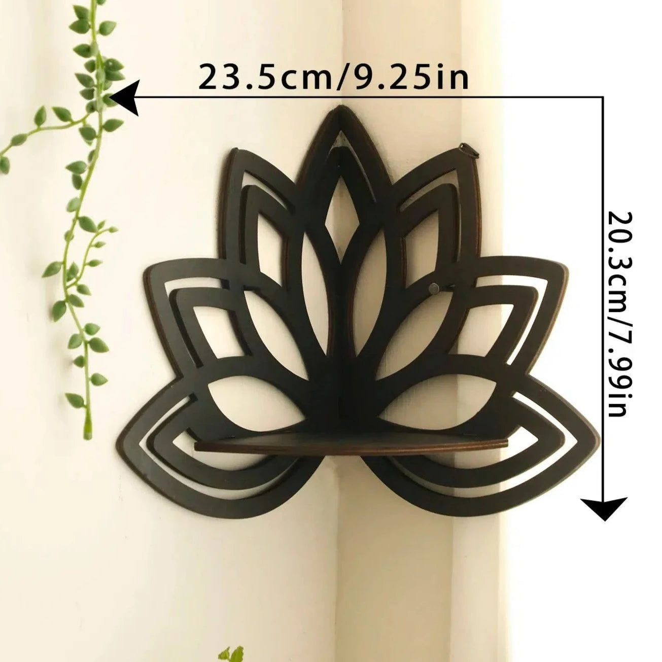 Lotus Corner Shelf Wooden Crystal Holder Shelf-MoonChildWorld