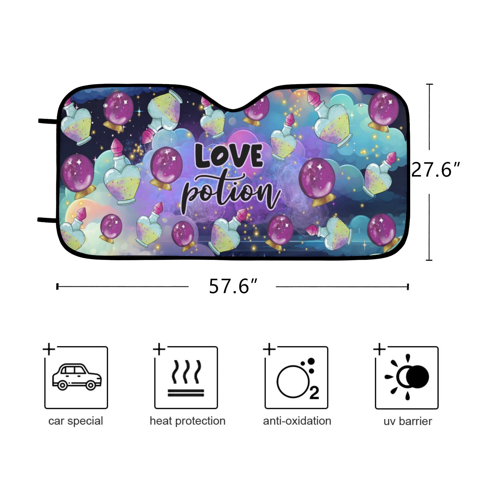 Love potion witchy Car Sun Shade-MoonChildWorld