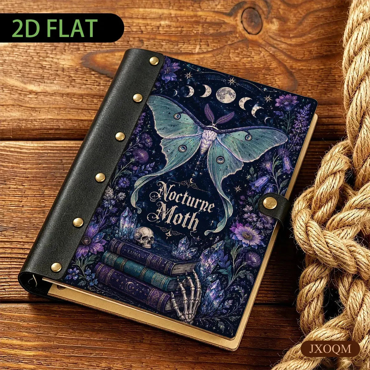 Luna Moth Crystal Moon Phase Journal - grimoire binder - MoonChildWorld