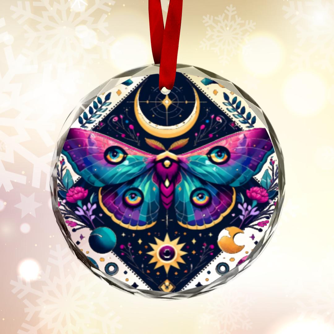 Luna Moth Glass Ornament Mystic Butterfly Christmas Tree Ornament-MoonChildWorld