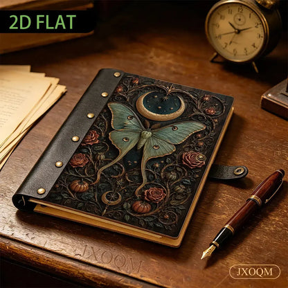 Luna Moth Moon Rose Journal - refillable Book of Shadows - MoonChildWorld