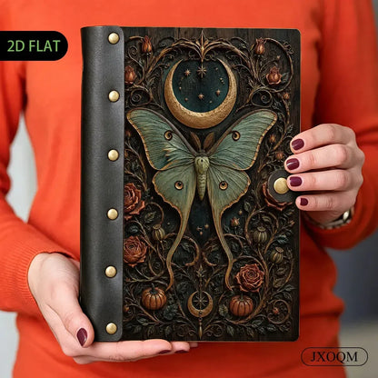Luna Moth Moon Rose Journal - witch grimoire - MoonChildWorld