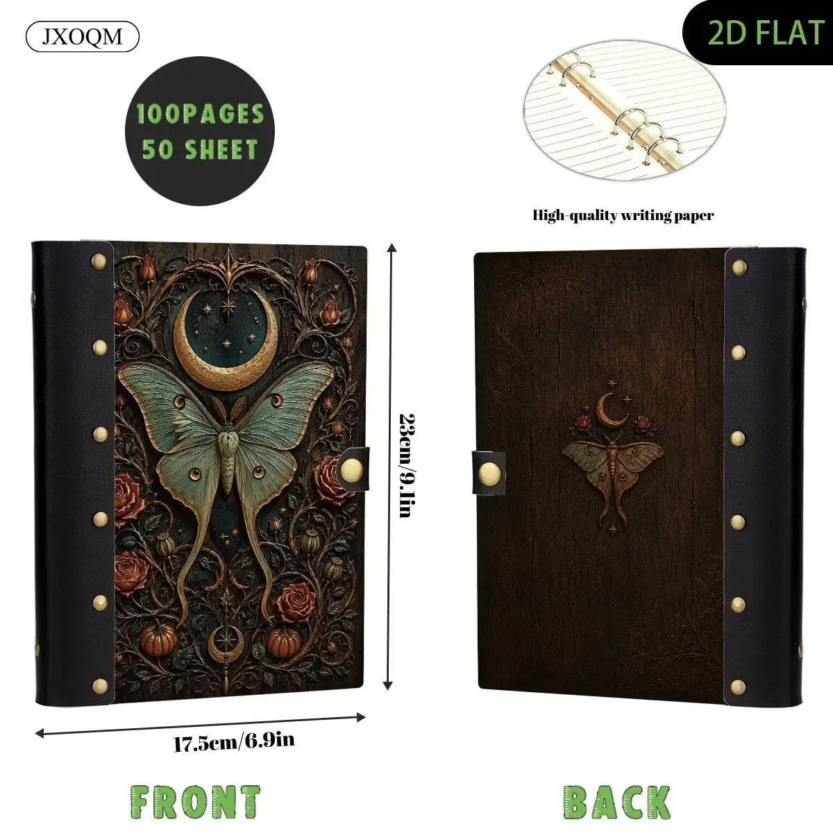 Luna Moth Moon Rose Journal - celestial journal - MoonChildWorld