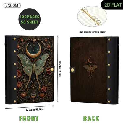 Luna Moth Moon Rose Journal - celestial journal - MoonChildWorld