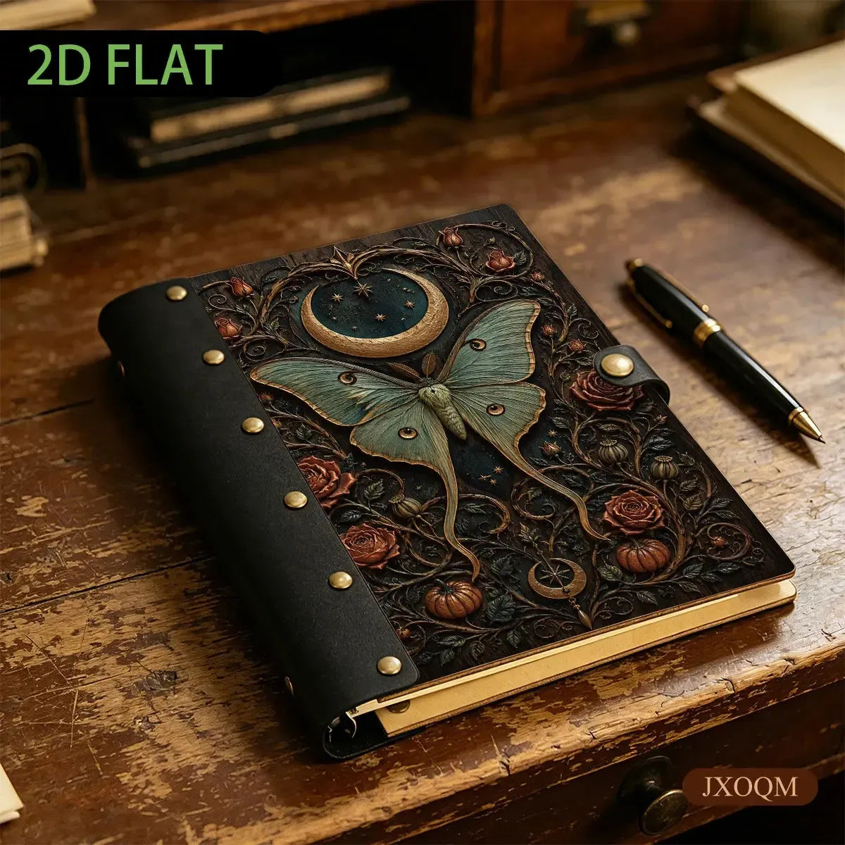 Luna Moth Moon Rose Journal - witchy gifts - MoonChildWorld