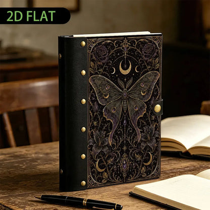Luna Moth Thorn Rose Lily Journal - refillable Book of Shadows - MoonChildWorld