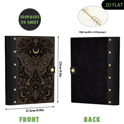 Luna Moth Thorn Rose Lily Journal - witch grimoire - MoonChildWorld