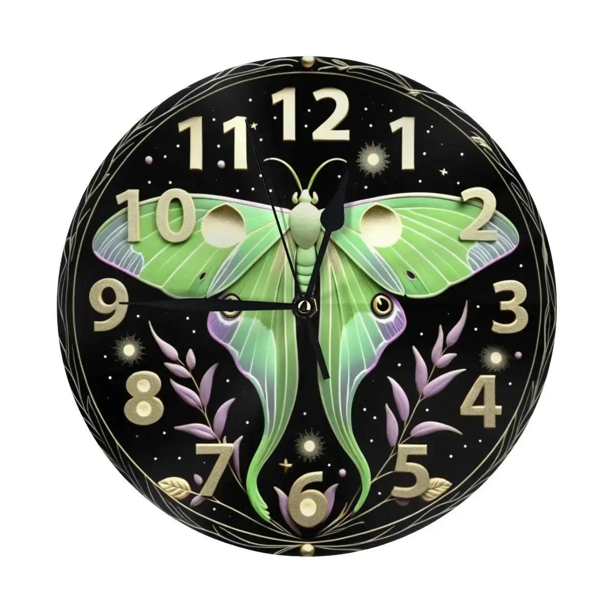 Luna Moth Wall Clock Witchy Wall Decor-MoonChildWorld