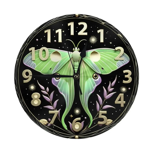 Luna Moth Wall Clock Witchy Wall Decor-MoonChildWorld