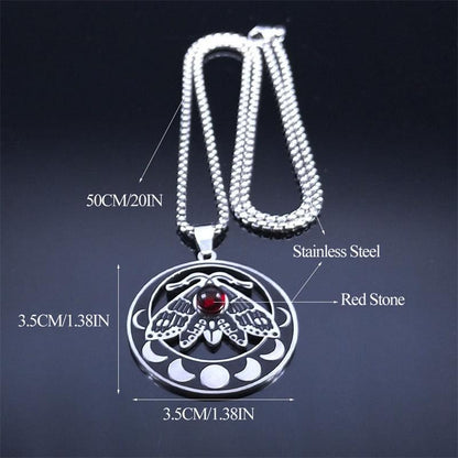 Luna Moth Witchy Necklace Gothic Insect Moon Phase Necklace-MoonChildWorld