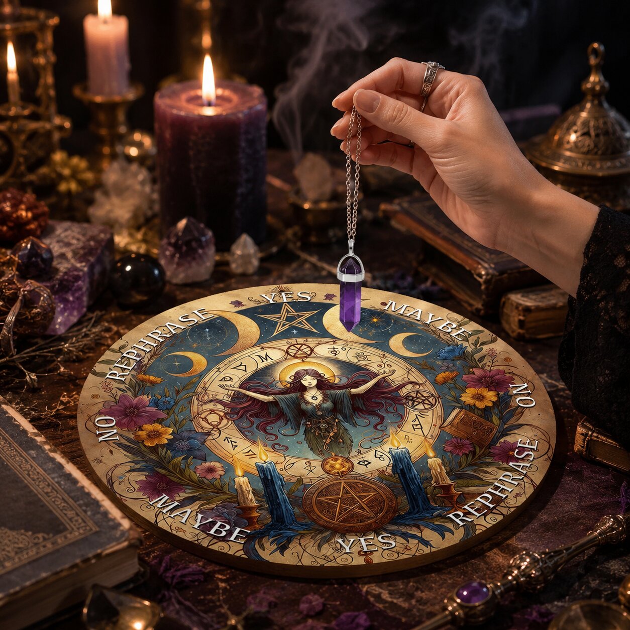 Lunar Altar Pendulum Board for Oracle & Energy Work-MoonChildWorld