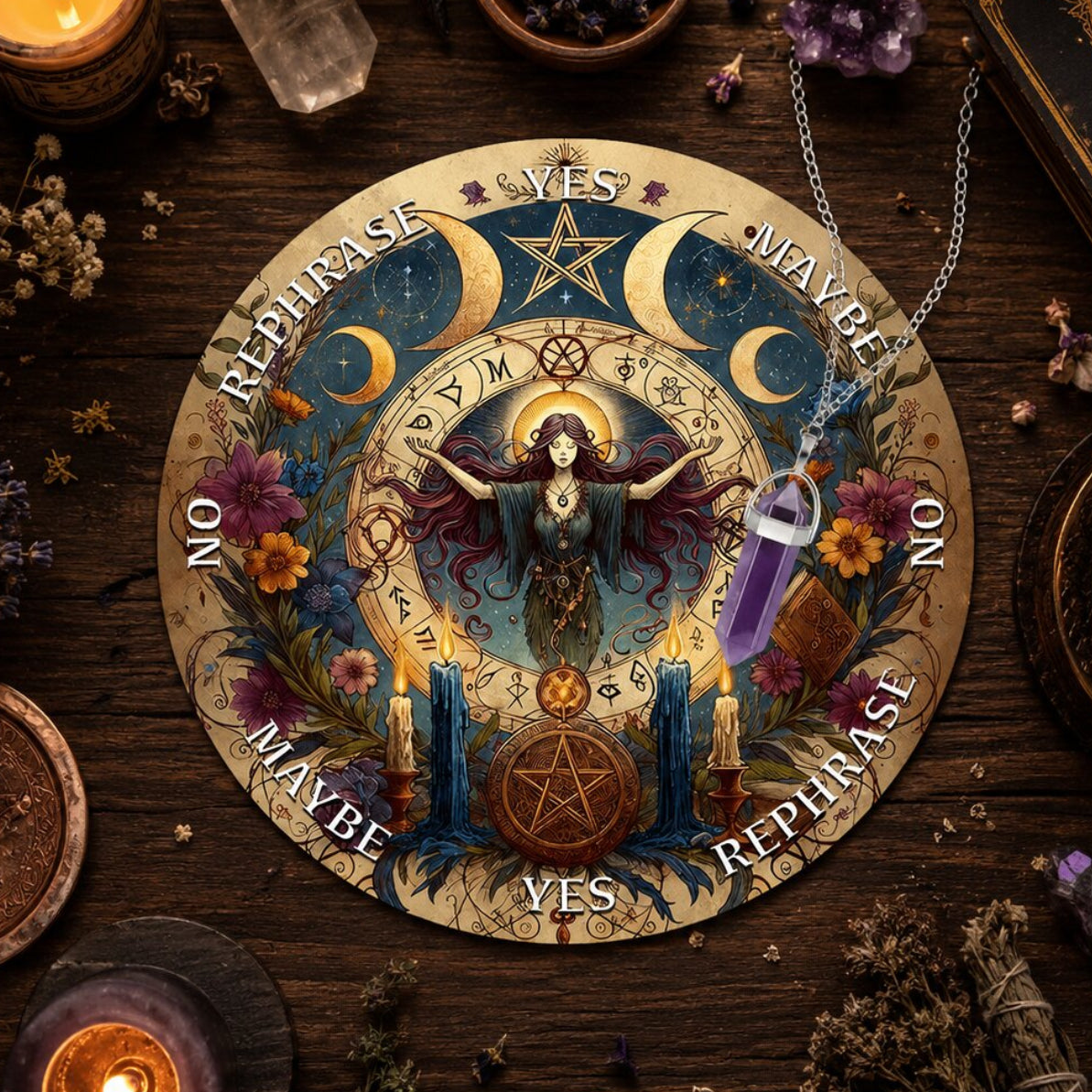 Lunar Altar Pendulum Board for Oracle & Energy Work-MoonChildWorld
