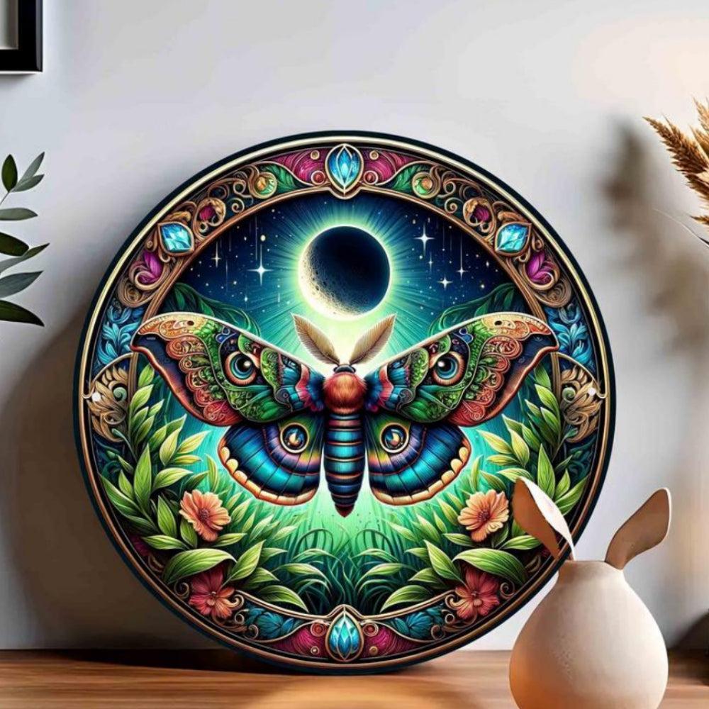 Lunar Moth Wall Art Death Moth Metal Sign-MoonChildWorld