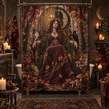 Mabon Shower Curtain - Autumn Harvest Goddess Pagan Decor