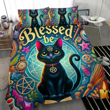 Magic Black Cat Witchcraft Bedding Set for Wicca Home Decor-MoonChildWorld