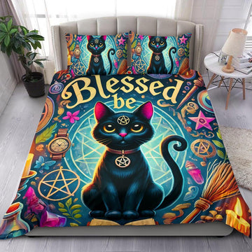Magic Black Cat Witchcraft Bedding Set for Wicca Home Decor-MoonChildWorld
