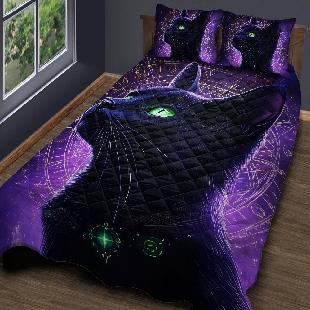Magic Black Cat Witchcraft Quilt Bedding Set-MoonChildWorld