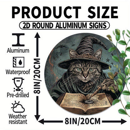 Magic Cat Metal Sign Halloween Wall Sign Witchy Home Decor-MoonChildWorld