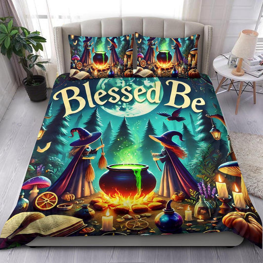 Magic Cauldron Brewing Witch Bedding Set for Halloween-MoonChildWorld