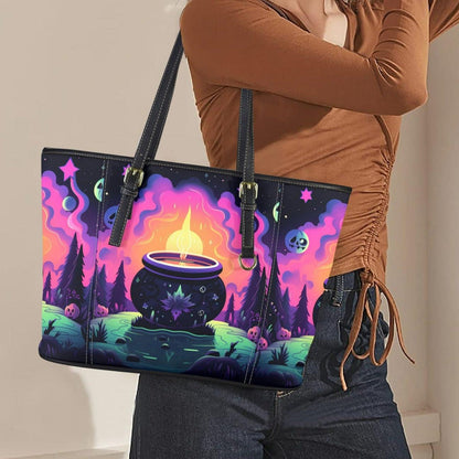 Magic Cauldron Witch Tote Bag-MoonChildWorld