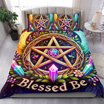 Magic Crystal Celtic Pentacle Wicca Bedding Set Pagan Home Decor-MoonChildWorld