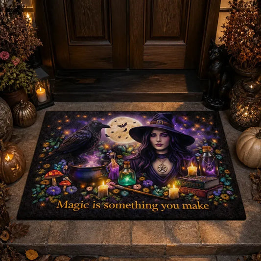 Dark Crow Witchy Raven Gothic Doormat - Halloween Welcome Mat for Dark Aesthetic Decor_mockup_1.webp