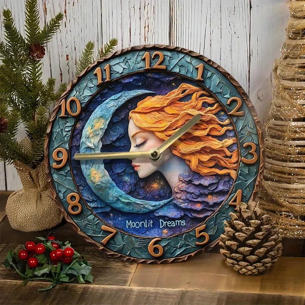 Magic Moon Goddess Wall Clock Pagan Wall Clock Mystic Home Decor-MoonChildWorld