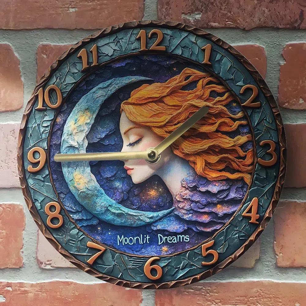 Magic Moon Goddess Wall Clock Pagan Wall Clock Mystic Home Decor-MoonChildWorld
