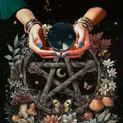 Magic Moon Pentacle Wicca Altar Cloth - Witchcraft Tarot Tablecloth for Reading Divination Pagan Home Decor-MoonChildWorld