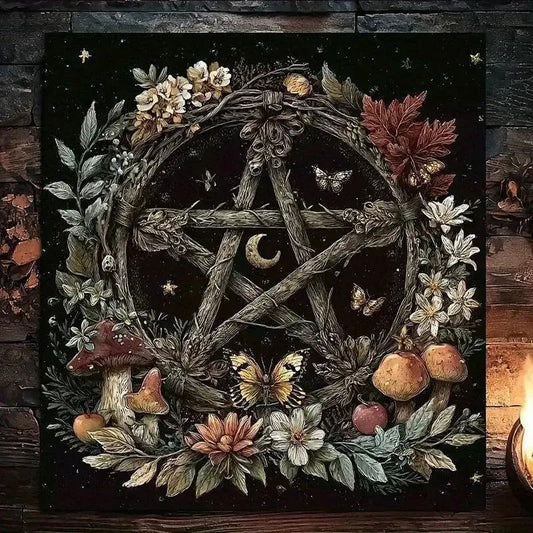 Magic Moon Pentacle Wicca Altar Cloth - Witchcraft Tarot Tablecloth for Reading Divination Pagan Home Decor-MoonChildWorld