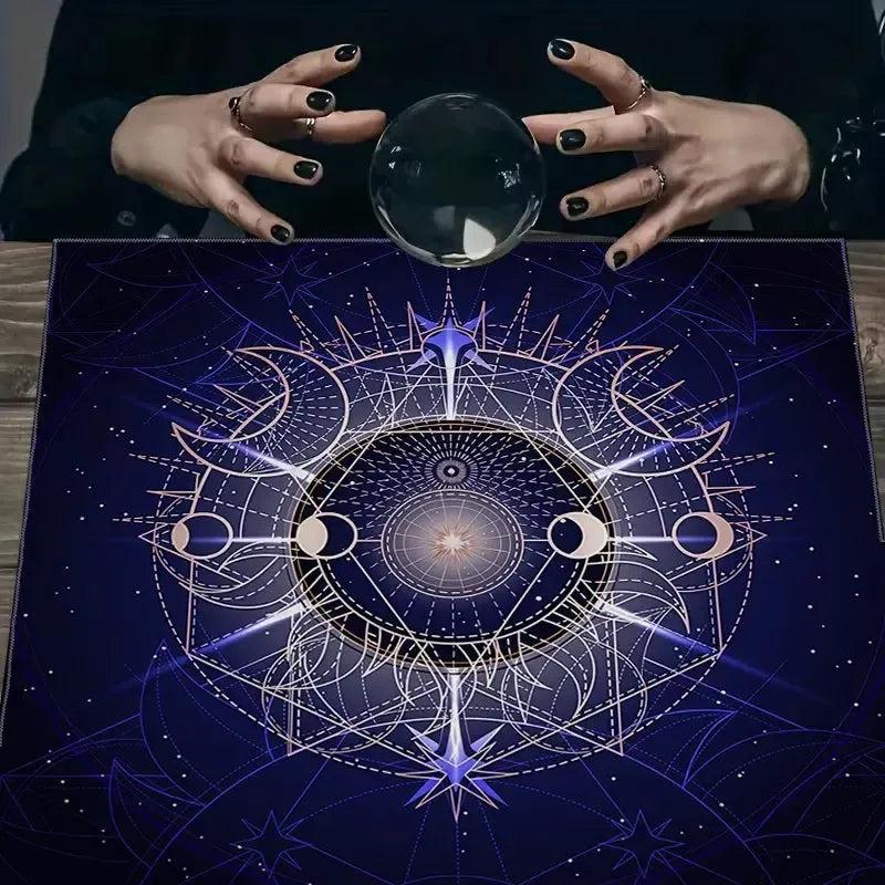Magic Moon Phase Witchcraft Tarot Tablecloth Wicca Altar Cloth for Reading Divination Pagan Home Decor-MoonChildWorld