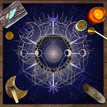 Magic Moon Phase Witchcraft Tarot Tablecloth Wicca Altar Cloth for Reading Divination Pagan Home Decor-MoonChildWorld