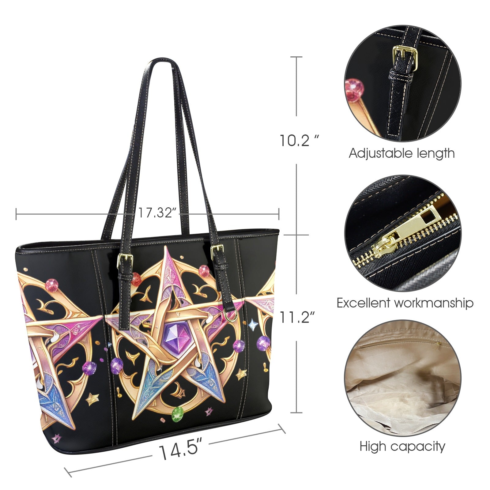 Magic Pentacle Pagan Tote Bag-MoonChildWorld