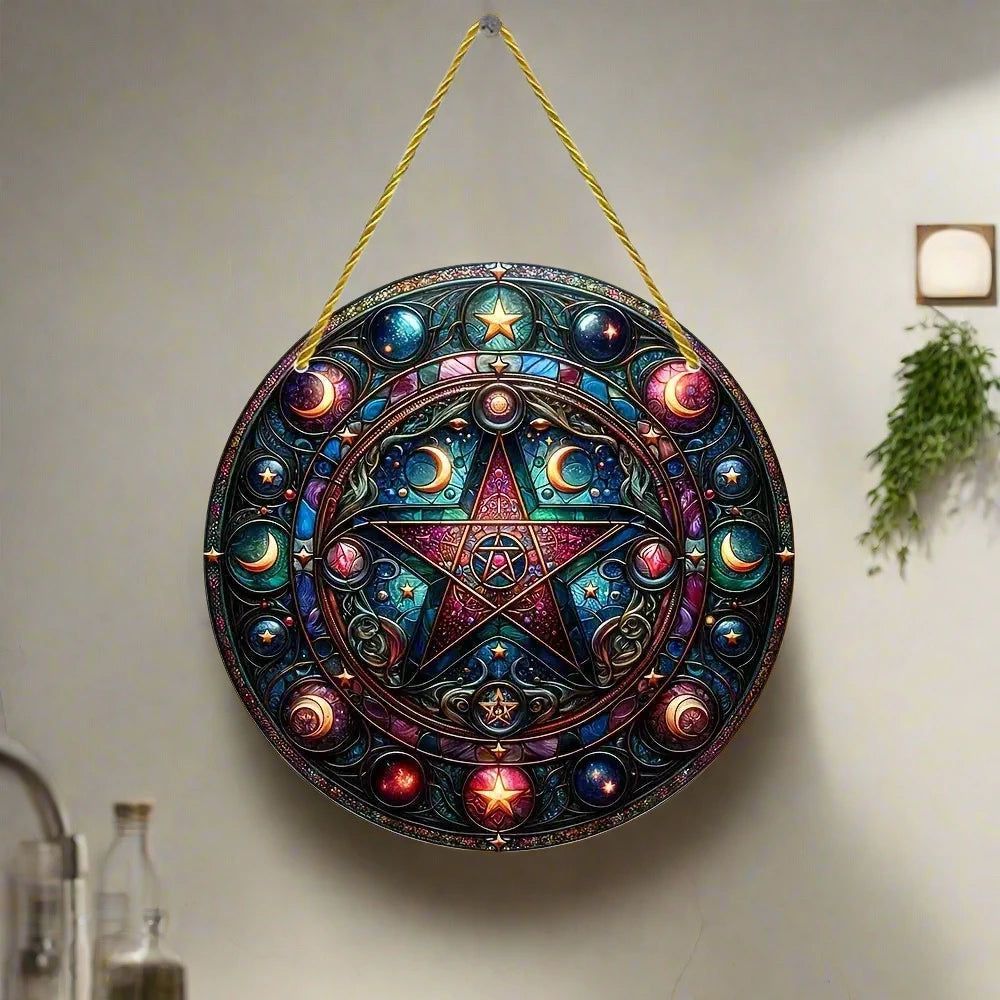 Magic Pentacle Suncatcher Wicca Pagan Acrylic Sign-MoonChildWorld