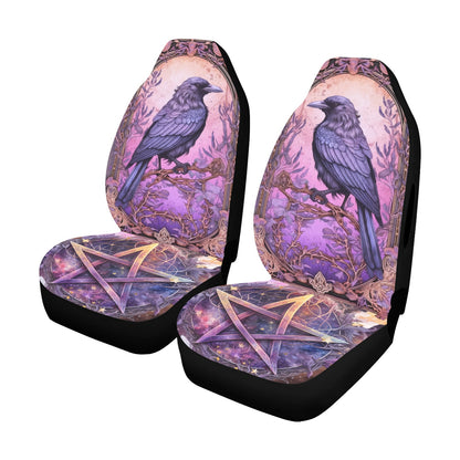 Magic Pentagram Dark Crow Gothic Raven Car Seat Covers-MoonChildWorld