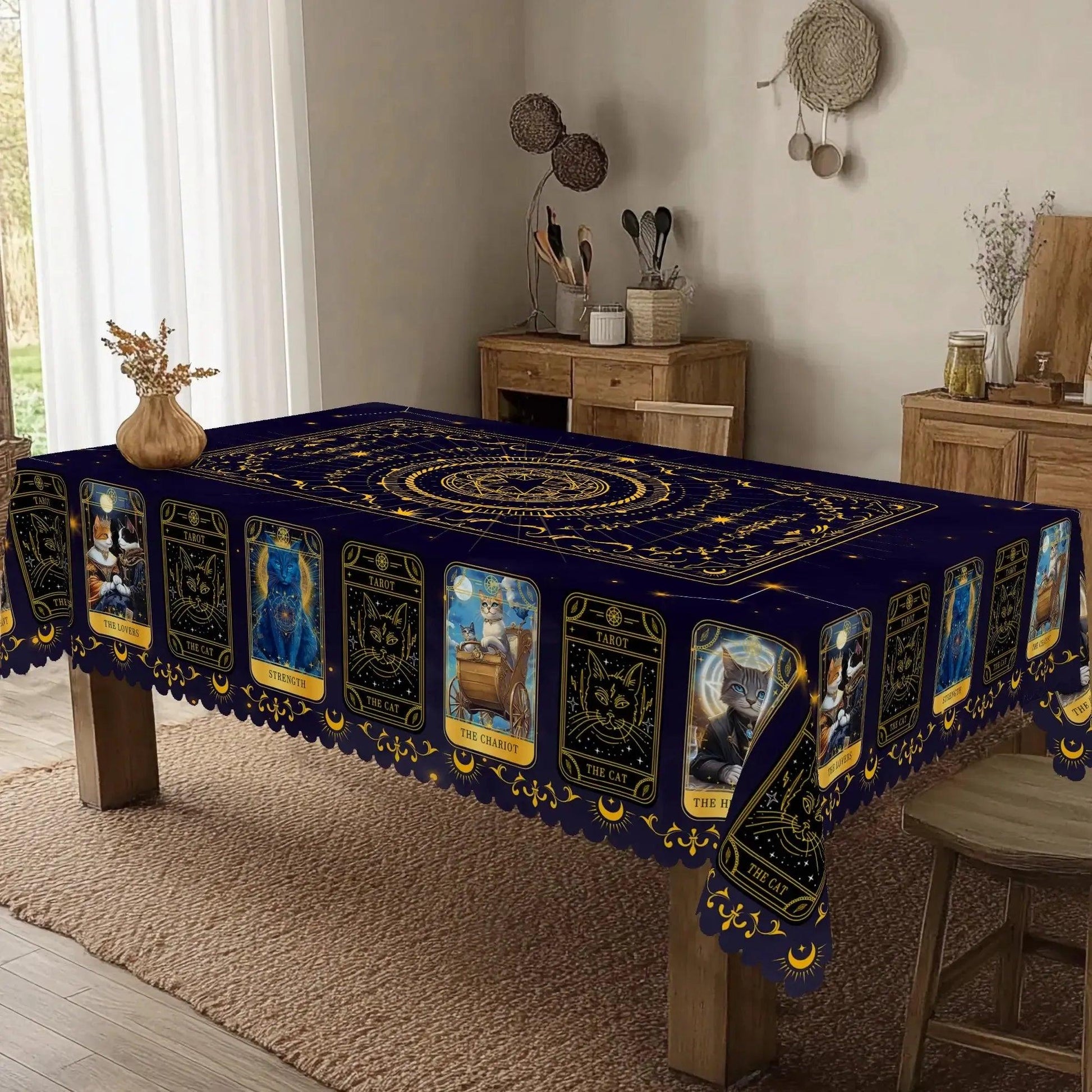 Magic Tarot Card Witch Tablecloth Witchy Home Decor-MoonChildWorld