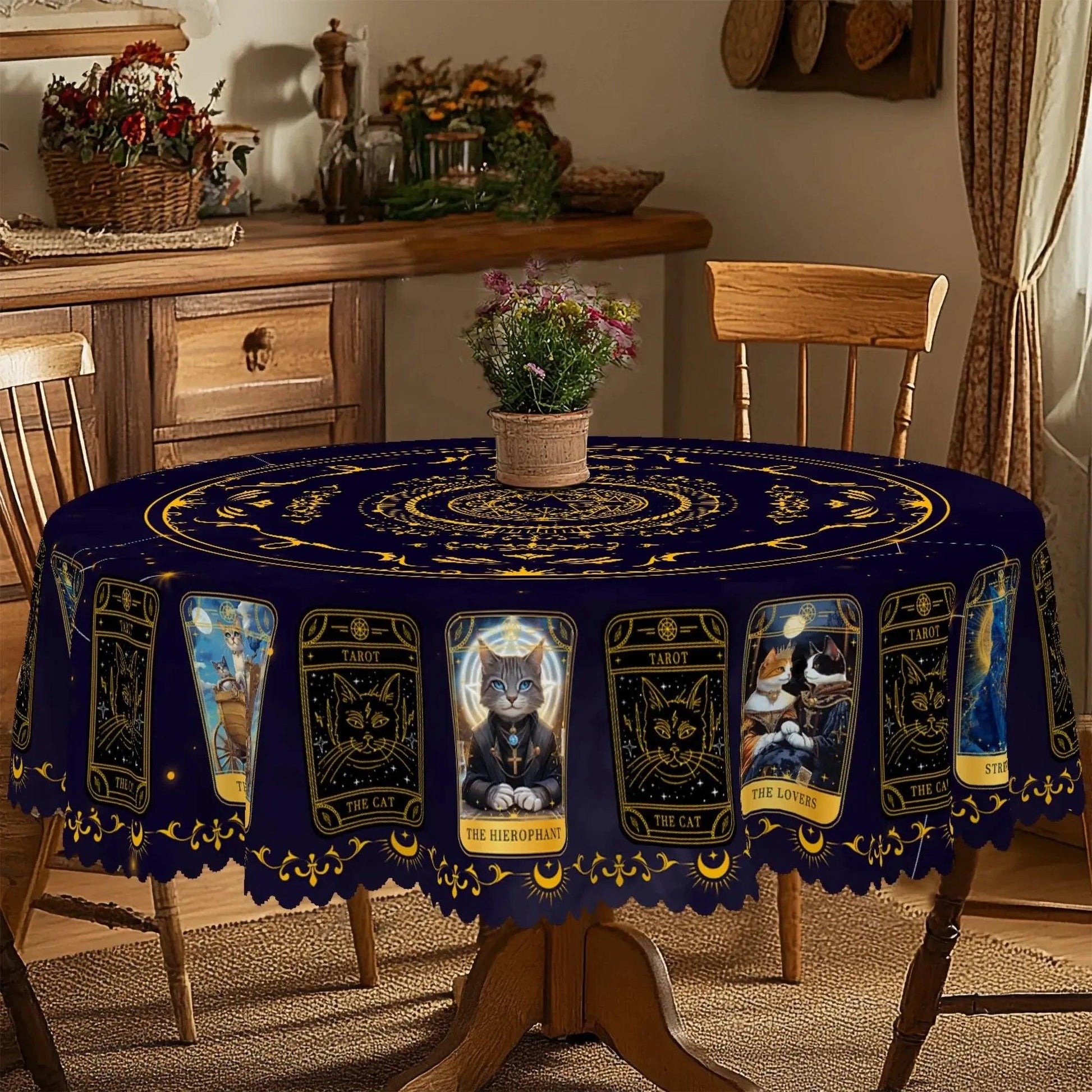 Magic Tarot Card Witch Tablecloth Witchy Home Decor-MoonChildWorld