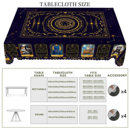 Magic Tarot Card Witch Tablecloth Witchy Home Decor-MoonChildWorld