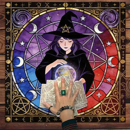 Magic Witch Altar Cloth Wicca Tablecloth For Rituals, Tarot Reading & Home Decor-MoonChildWorld