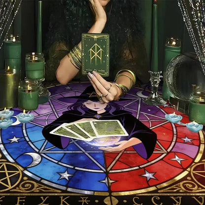 Magic Witch Altar Cloth Wicca Tablecloth For Rituals, Tarot Reading & Home Decor-MoonChildWorld