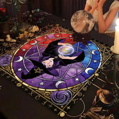 Magic Witch Altar Cloth Wicca Tablecloth For Rituals, Tarot Reading & Home Decor-MoonChildWorld