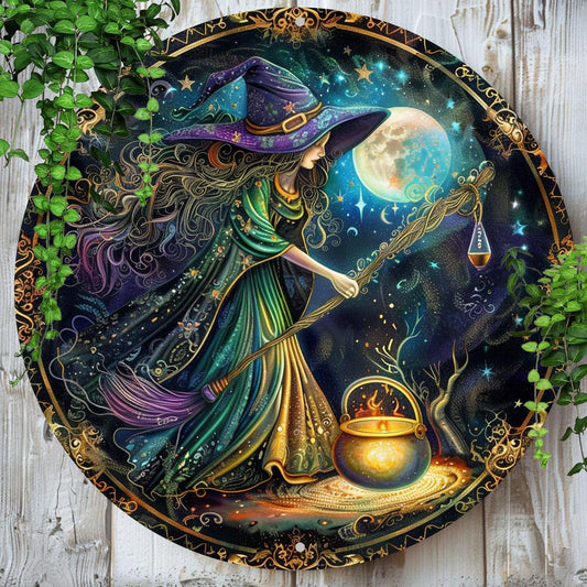 Magic Witch Wall Art Witchcraft Metal Sign For Halloween Witchy Wall Decor-MoonChildWorld