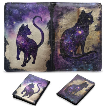 Magic black cat Leather Notebook A5-MoonChildWorld